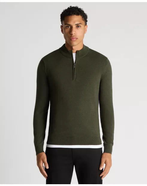 Remus Uomo Half Zip Sweater Indigo Green