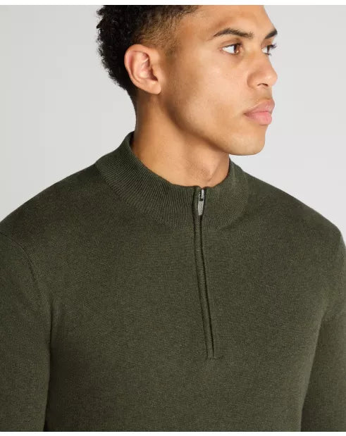 Remus Uomo Half Zip Sweater Indigo Green