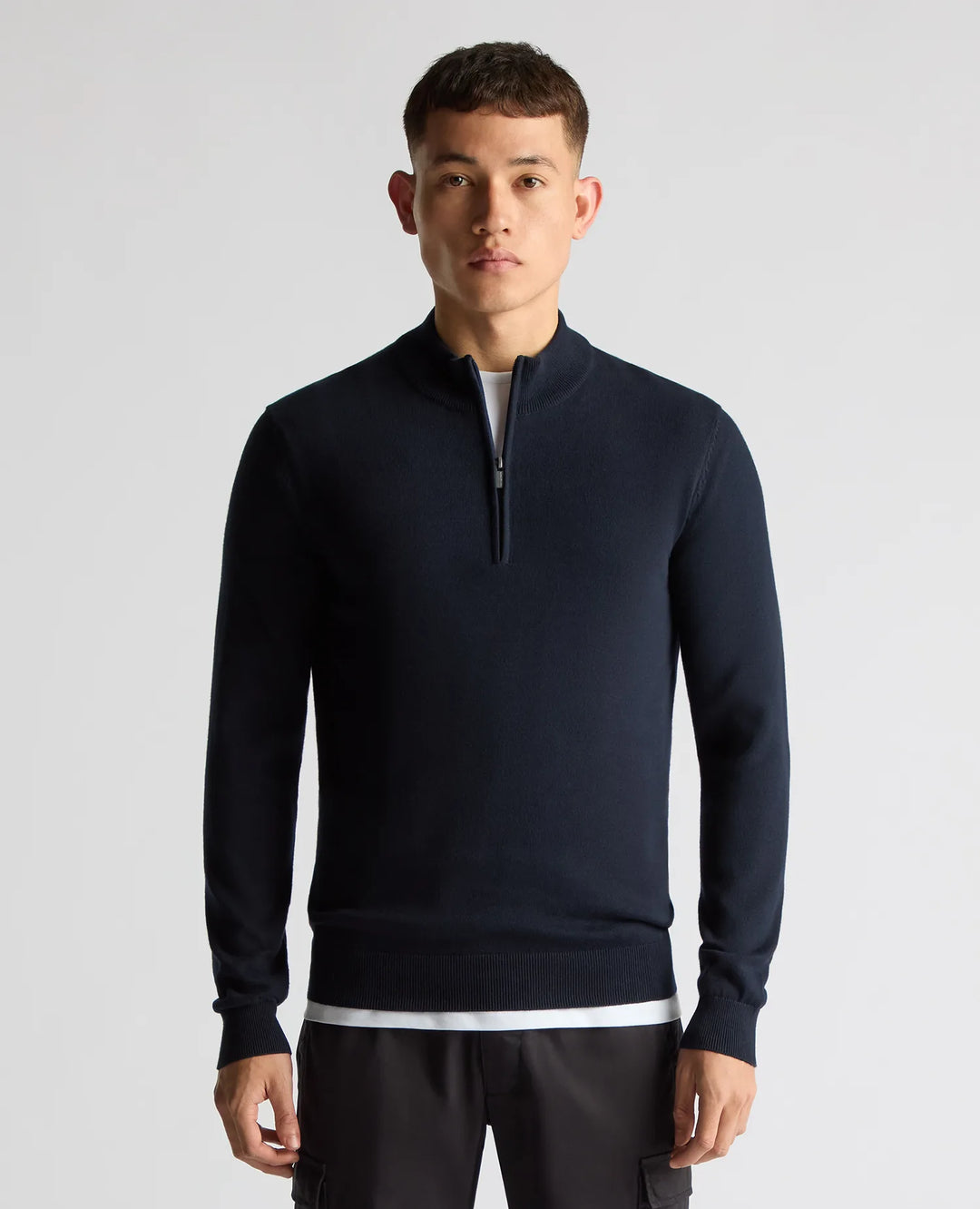 Remus Uomo Cotton 1/4 Zip Navy