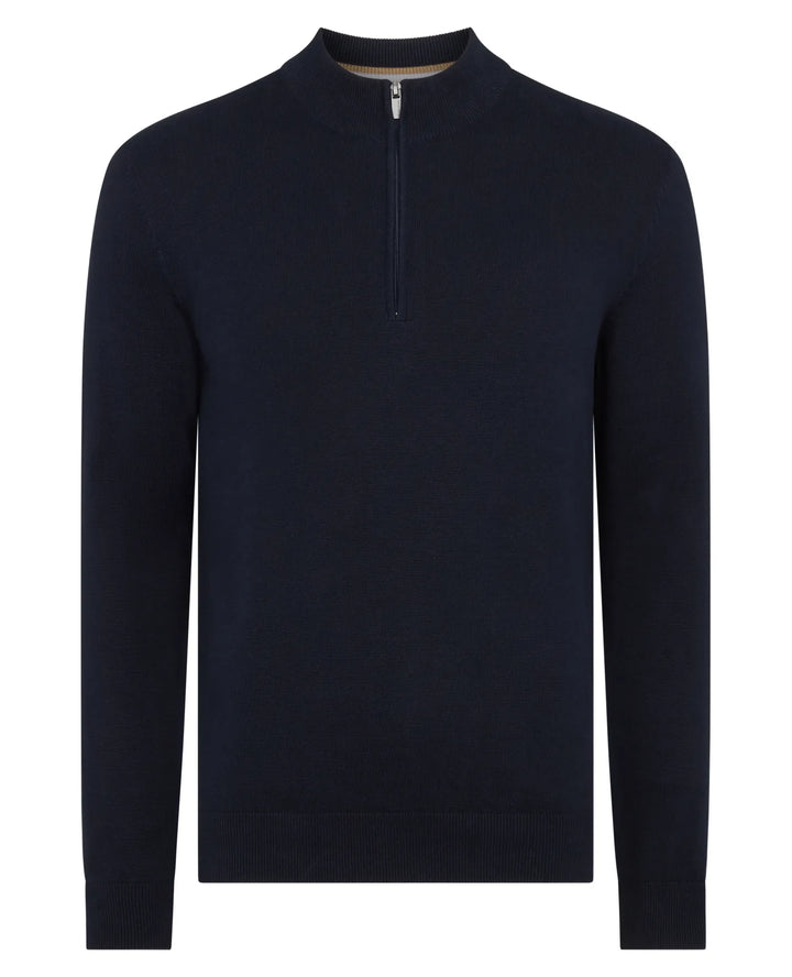 Remus Uomo Cotton 1/4 Zip Navy