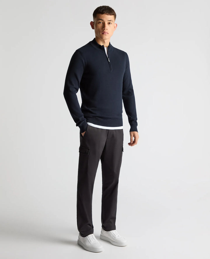 Remus Uomo Cotton 1/4 Zip Navy