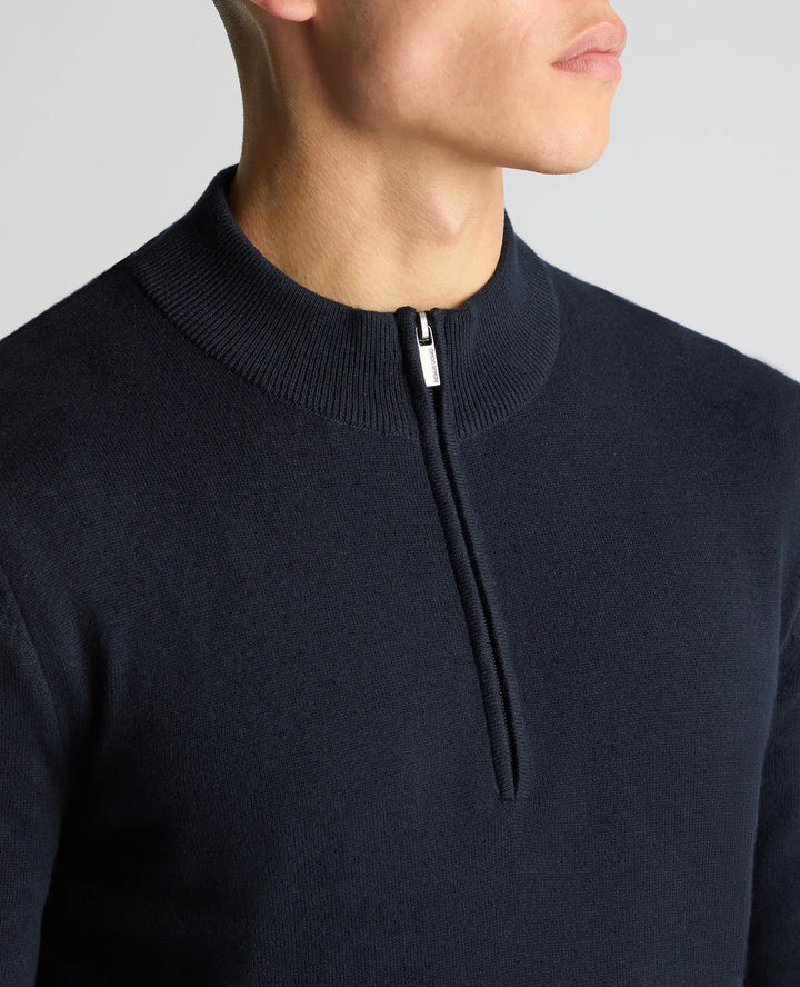Remus Uomo Cotton 1/4 Zip Navy