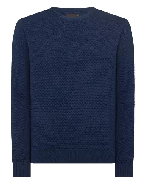 Remus Uomo Dark Blue Long Sleeve Crew Neck Sweater