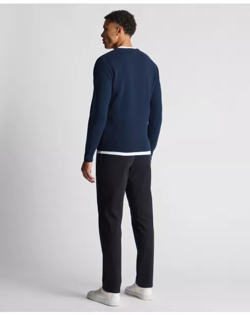 Remus Uomo Dark Blue Long Sleeve Crew Neck Sweater