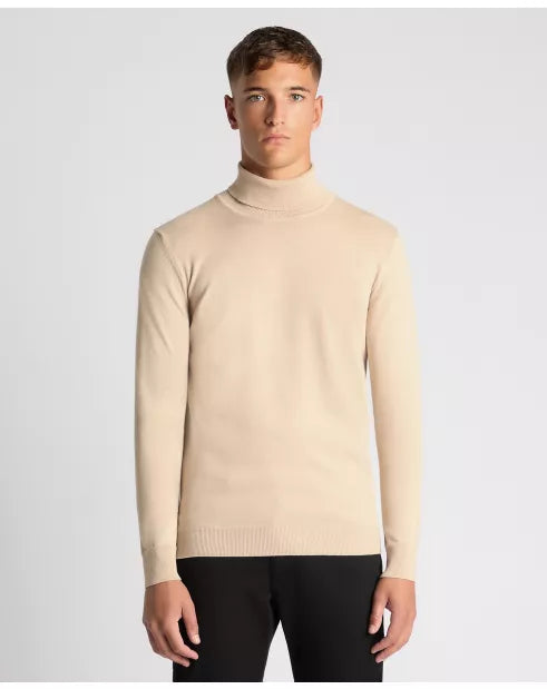 Remus Uomo Stone Long Sleeve Roll Neck Sweater