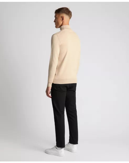 Remus Uomo Stone Long Sleeve Roll Neck Sweater