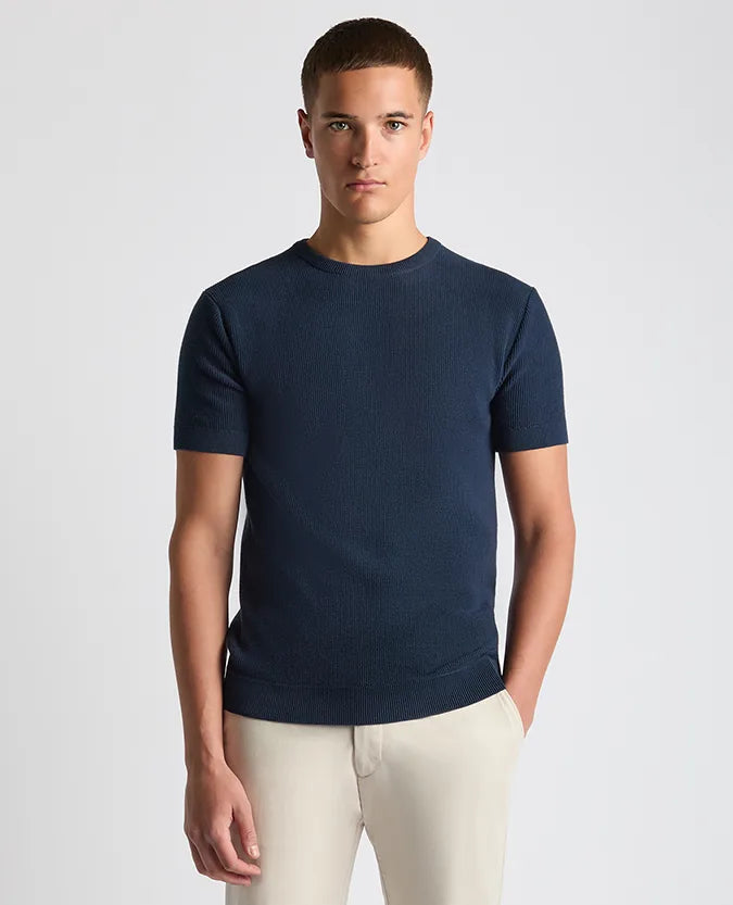 Remus Uomo Crew Neck Short Sleeve Top Navy