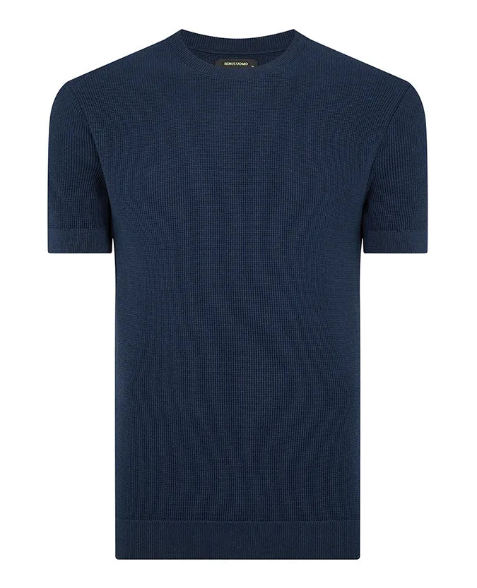 Remus Uomo Crew Neck Short Sleeve Top Navy