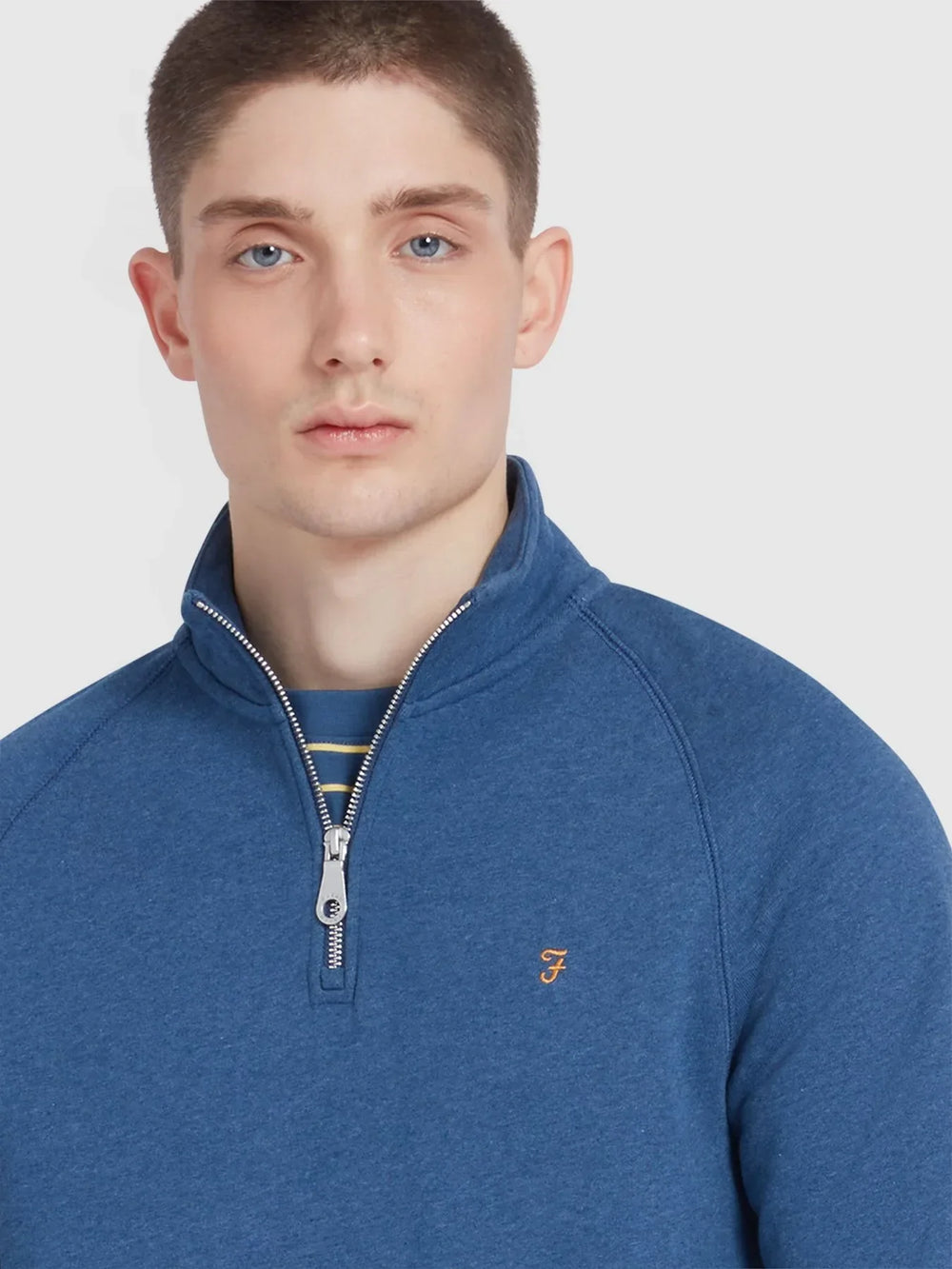 Farah Jim 1/4 Zip Sweatshirt Cold Metal Marl image 1