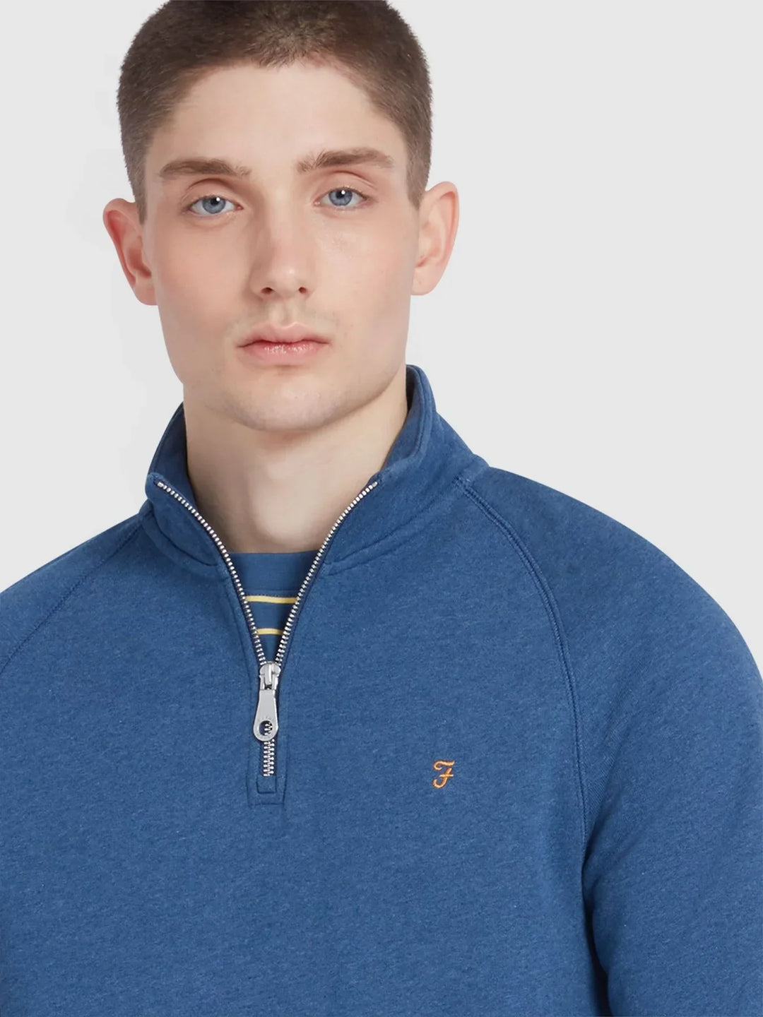 Farah Jim 1/4 Zip Sweatshirt Cold Metal Marl image 1