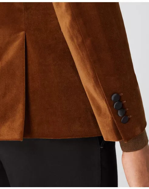 Remus Uomo Monti Velvet Jacket Dark Orange