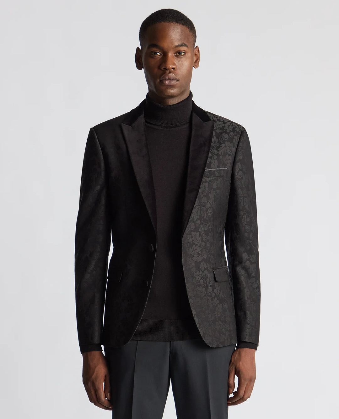 Remus Uomo Floral Dinner Jacket Black