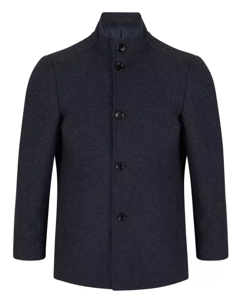 Daniel Grahame Watson Wool Coat Dark Blue