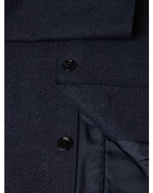 Daniel Grahame Watson Wool Coat Dark Blue