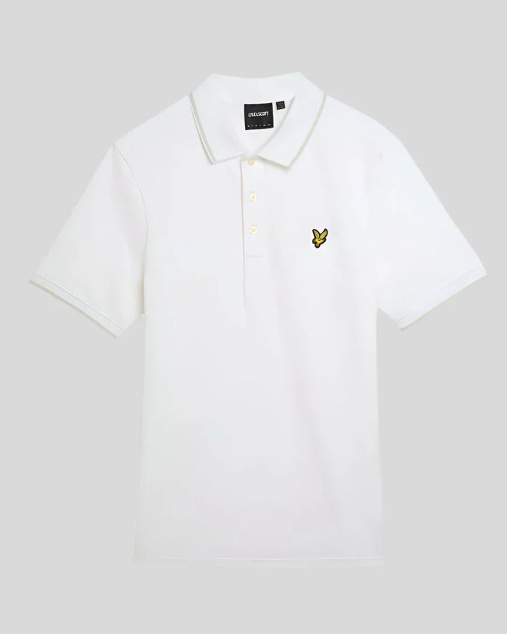 Lyle & Scott Tipped Polo Shirt White/Soft Matcha image 2