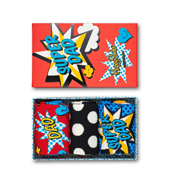 Happy Socks Super Dad 3 Pack Sock Giftbox image 3