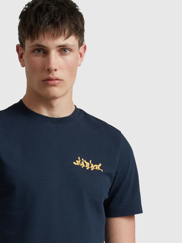 Farah Amesbury Graphic T-Shirt In True Navy image 3