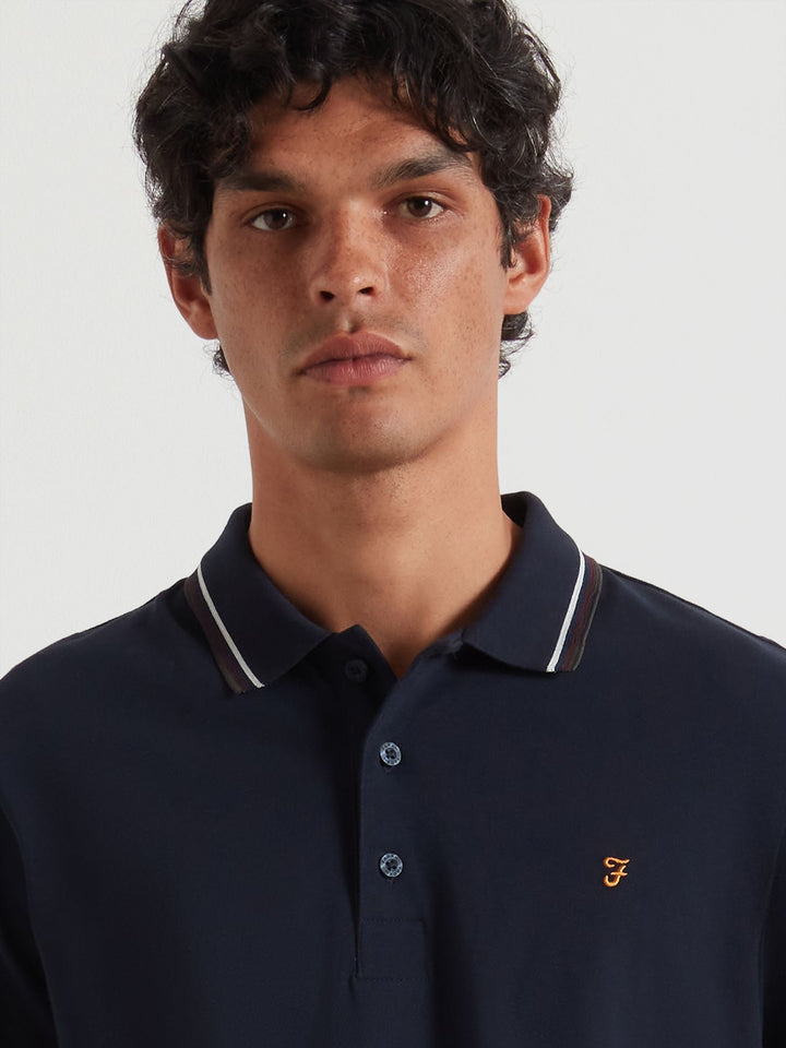 Farah Elton Short Sleeve Polo Navy