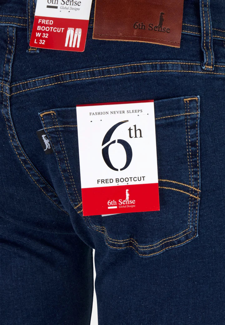 6th Sense Fred Bootcut Jeans Night Time Blue