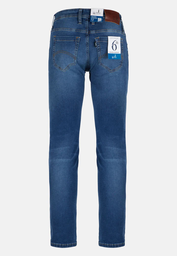 6th Sense Nevada Straight Leg Jeans Light Wash