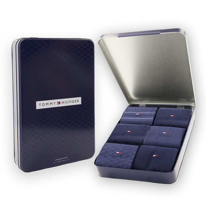 Tommy Hilfiger 6 Pack Sock Giftbox Navy
