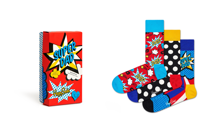 Happy Socks Super Dad 3 Pack Sock Giftbox image 0