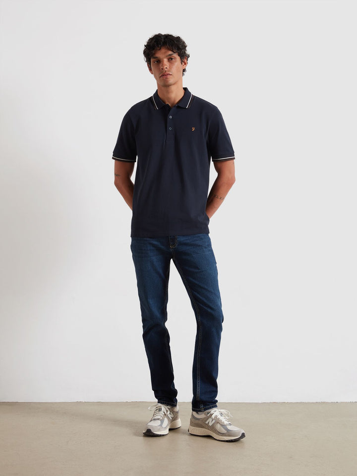 Farah Elton Short Sleeve Polo Navy
