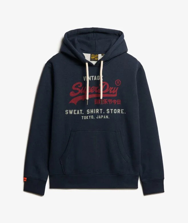 Superdry Vintage Logo Heritage Relaxed Hoodie Navy image 2