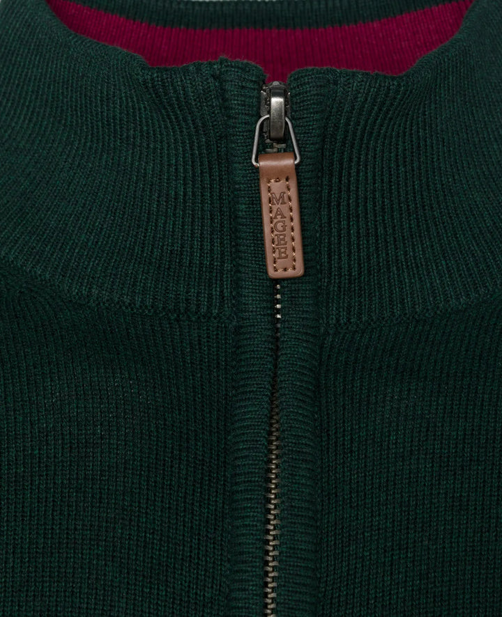 Magee Carn Cotton 1/4 Zip Forest Green
