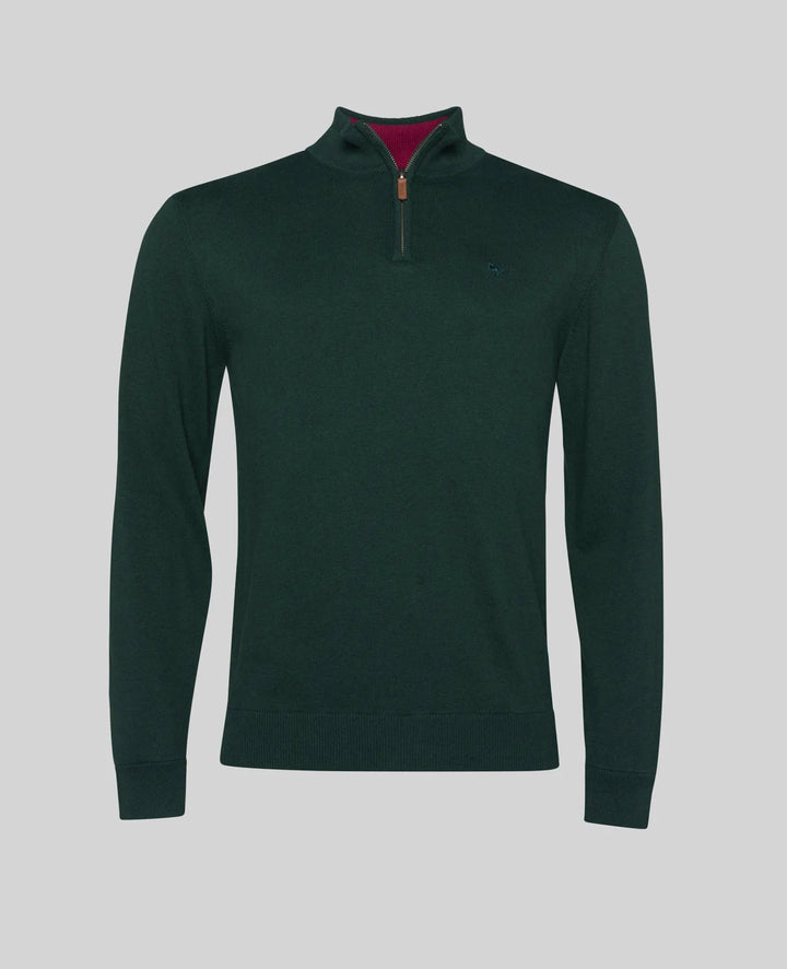 Magee Carn Cotton 1/4 Zip Forest Green