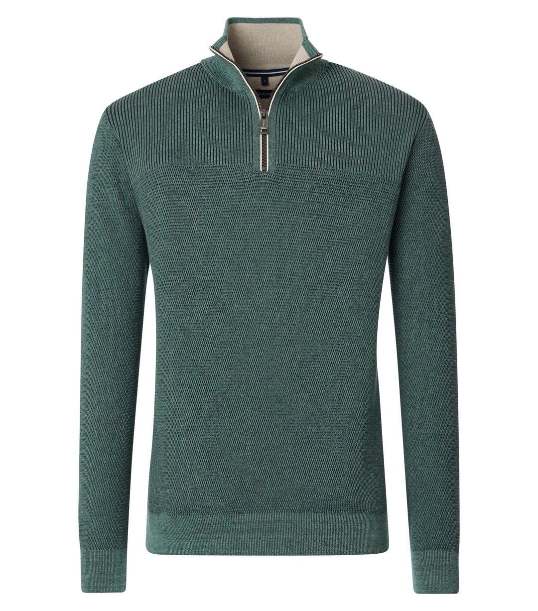 Casa Moda Troyer 1/4 Zip Sweater Turquoise