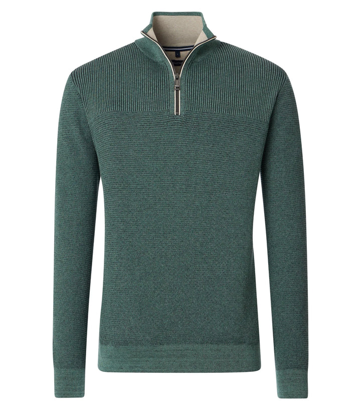 Casa Moda Troyer 1/4 Zip Sweater Turquoise