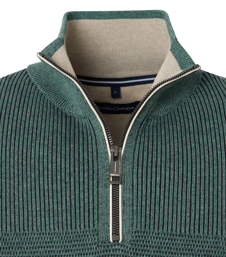 Casa Moda Troyer 1/4 Zip Sweater Turquoise