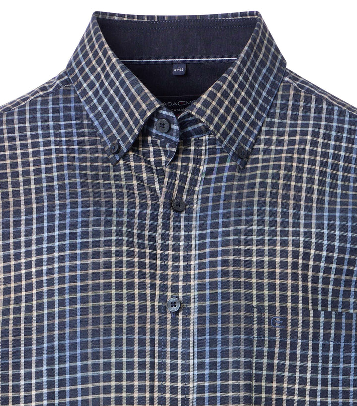 Casa Moda Cotton Printed Shirt Blue