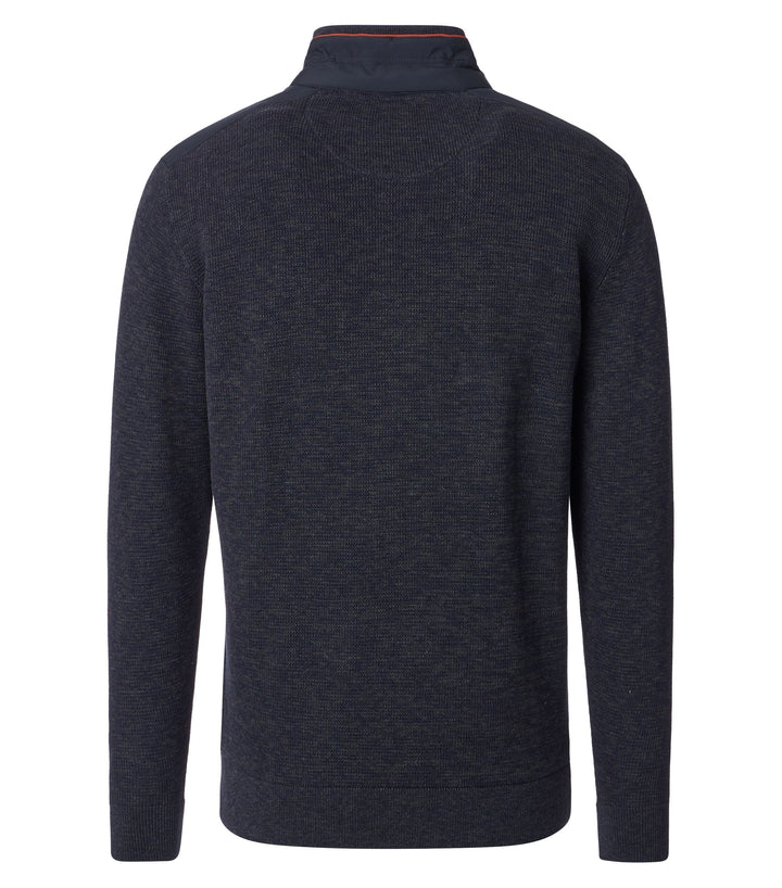 Casa Moda Cotton Half Zip Blue