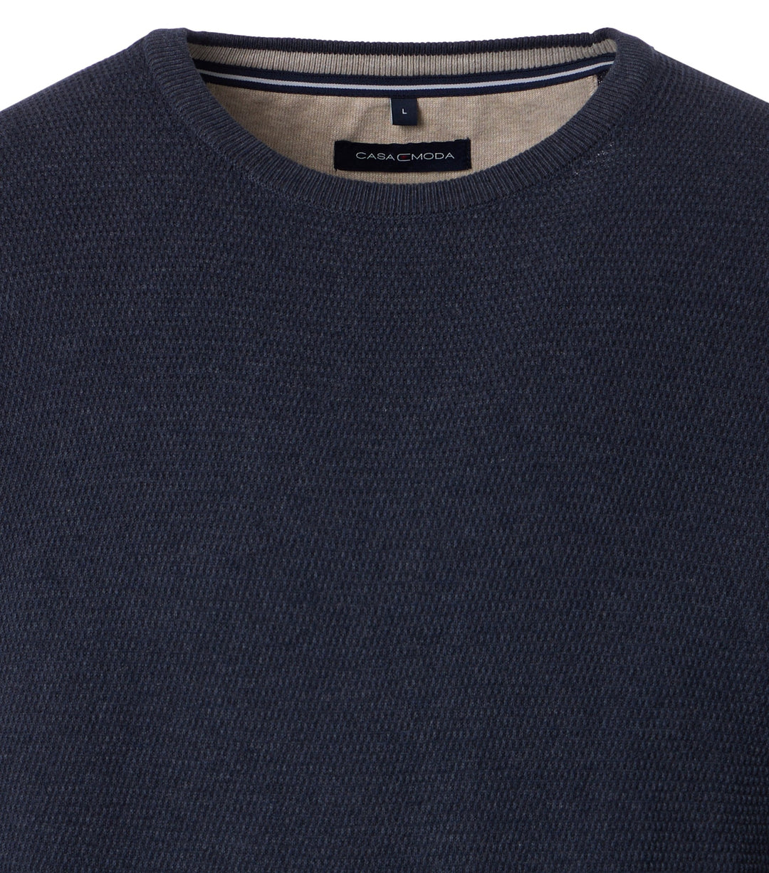 Casa Moda Cotton Navy Crew Neck