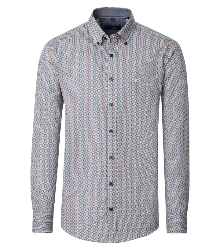 Casa Moda Cotton Printed Shirt Green