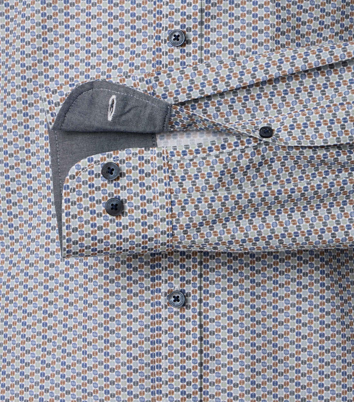 Casa Moda Cotton Printed Shirt Green