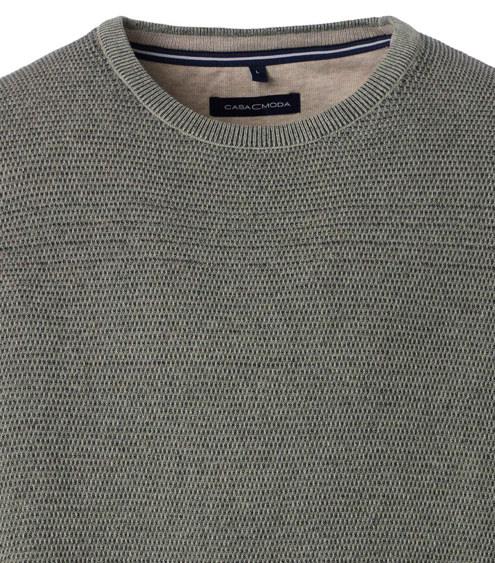 Casa Moda Cotton Crew Neck Green