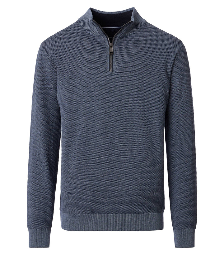 Casa Moda Cotton 1/2 Zip Silver