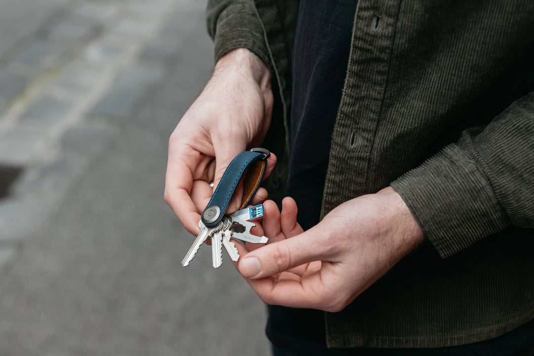 Orbitkey Key Organiser Crazy-Horse Marine Blue