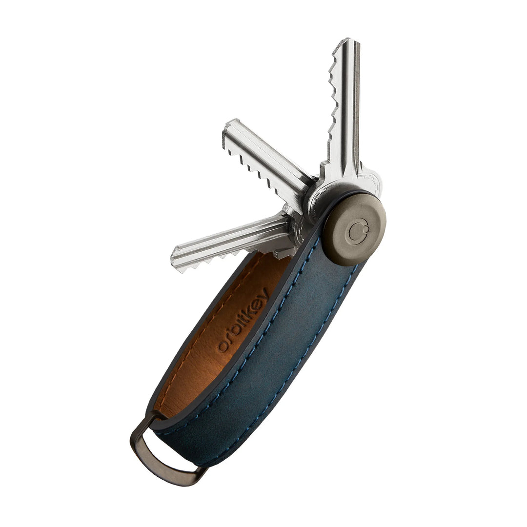 Orbitkey Key Organiser Crazy-Horse Marine Blue
