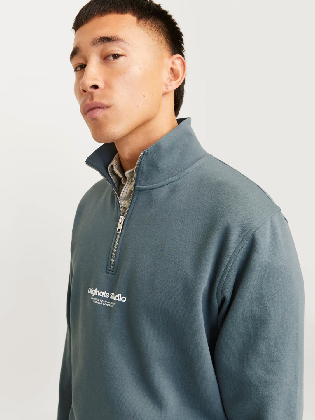 Jack & Jones Vesterbro 1/4 Zip Sweatshirt Stormy Weather