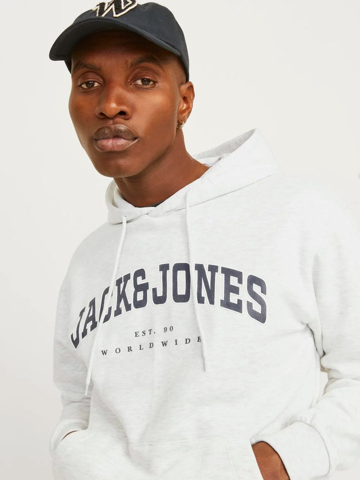 Jack & Jones Caleb Varsity Sweat Hood White Melange