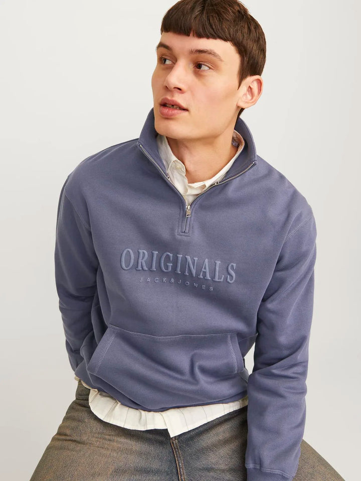 Jack & Jones Frederick 1/4 Zip Sweatshirt Blue