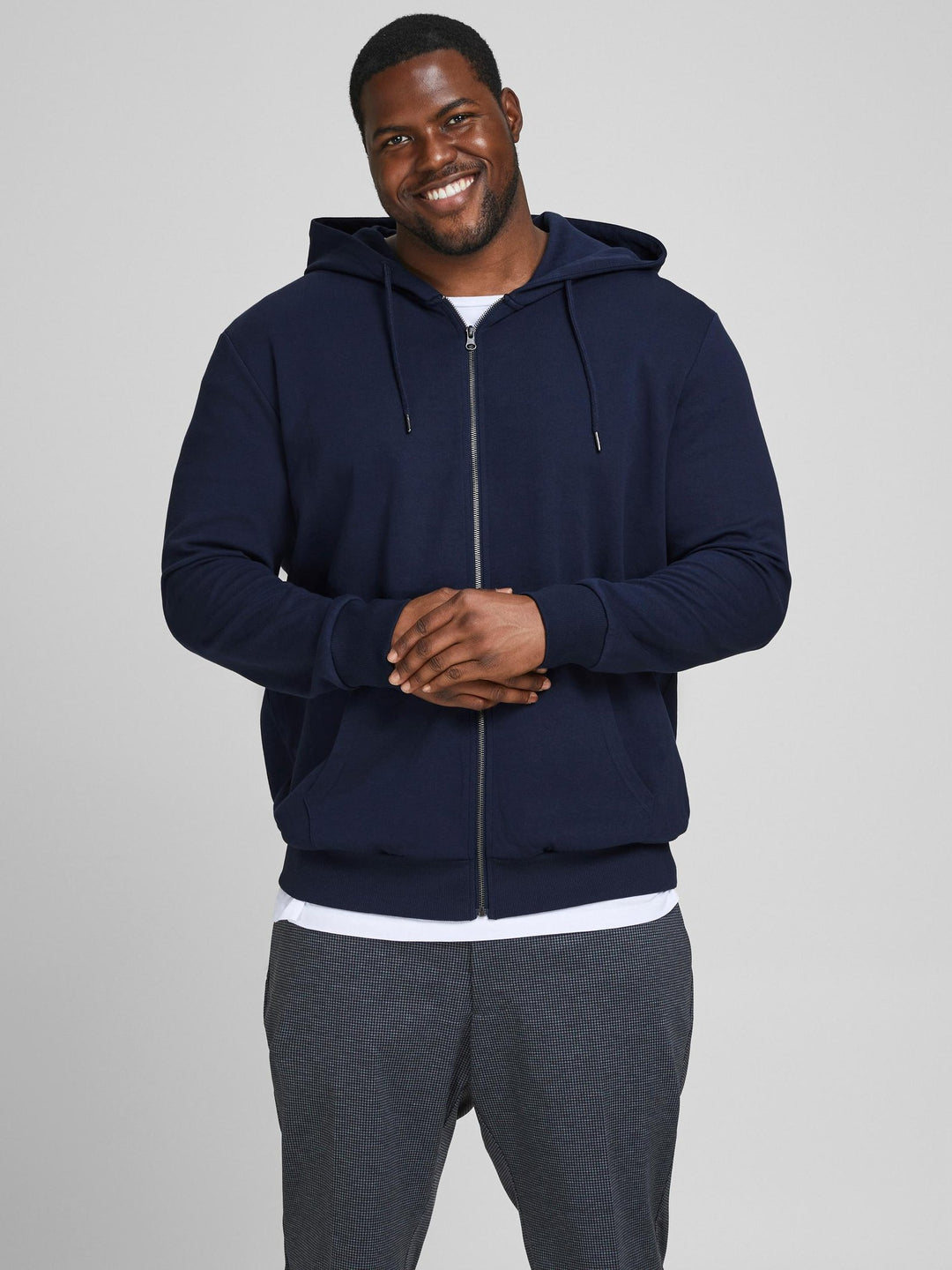 Jack & Jones Basic Sweat Full Zip Hoodie Navy 3XL-5XL