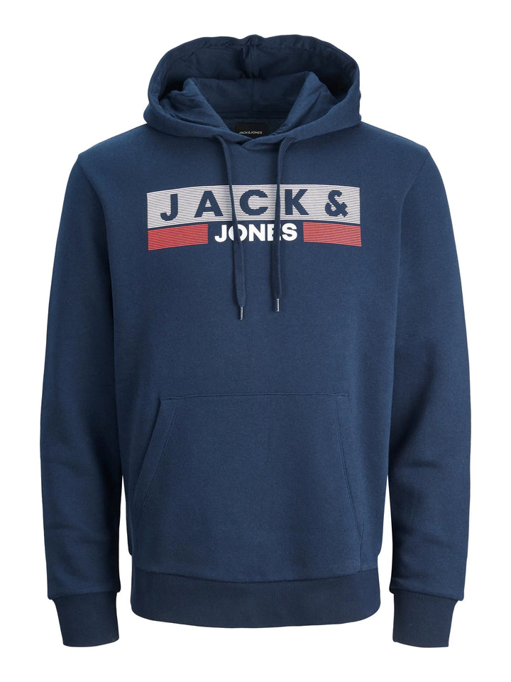 Jack & Jones Logo Sweat Hoodie Navy 3XL-6XL