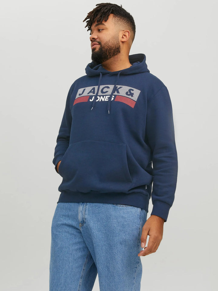 Jack & Jones Logo Sweat Hoodie Navy 3XL-6XL