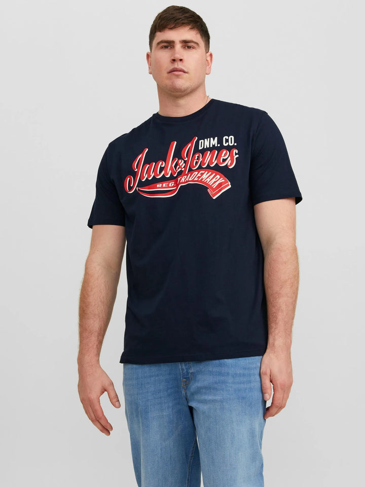 Jack & Jones Logo Tee Navy 3XL-6XL