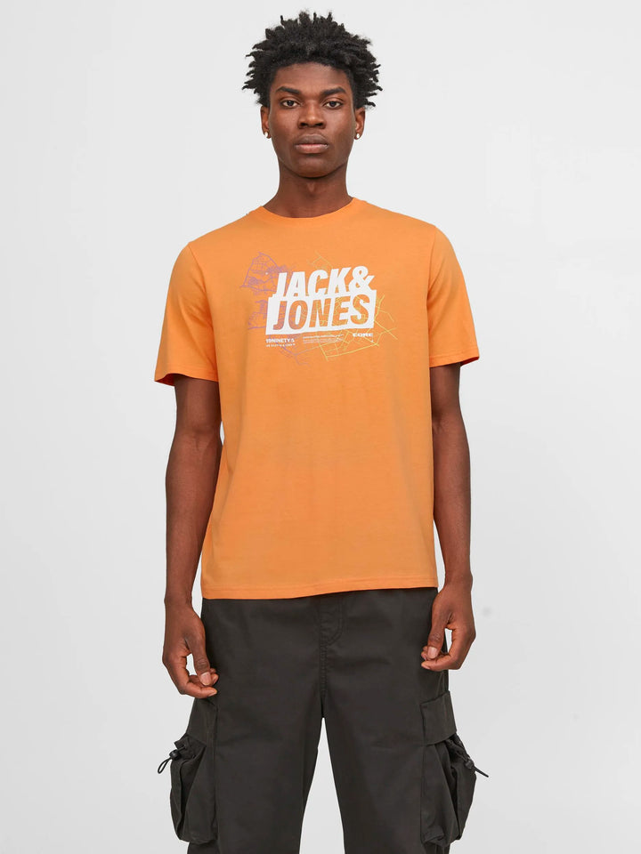 Jack & Jones Printed Tee Tangerine